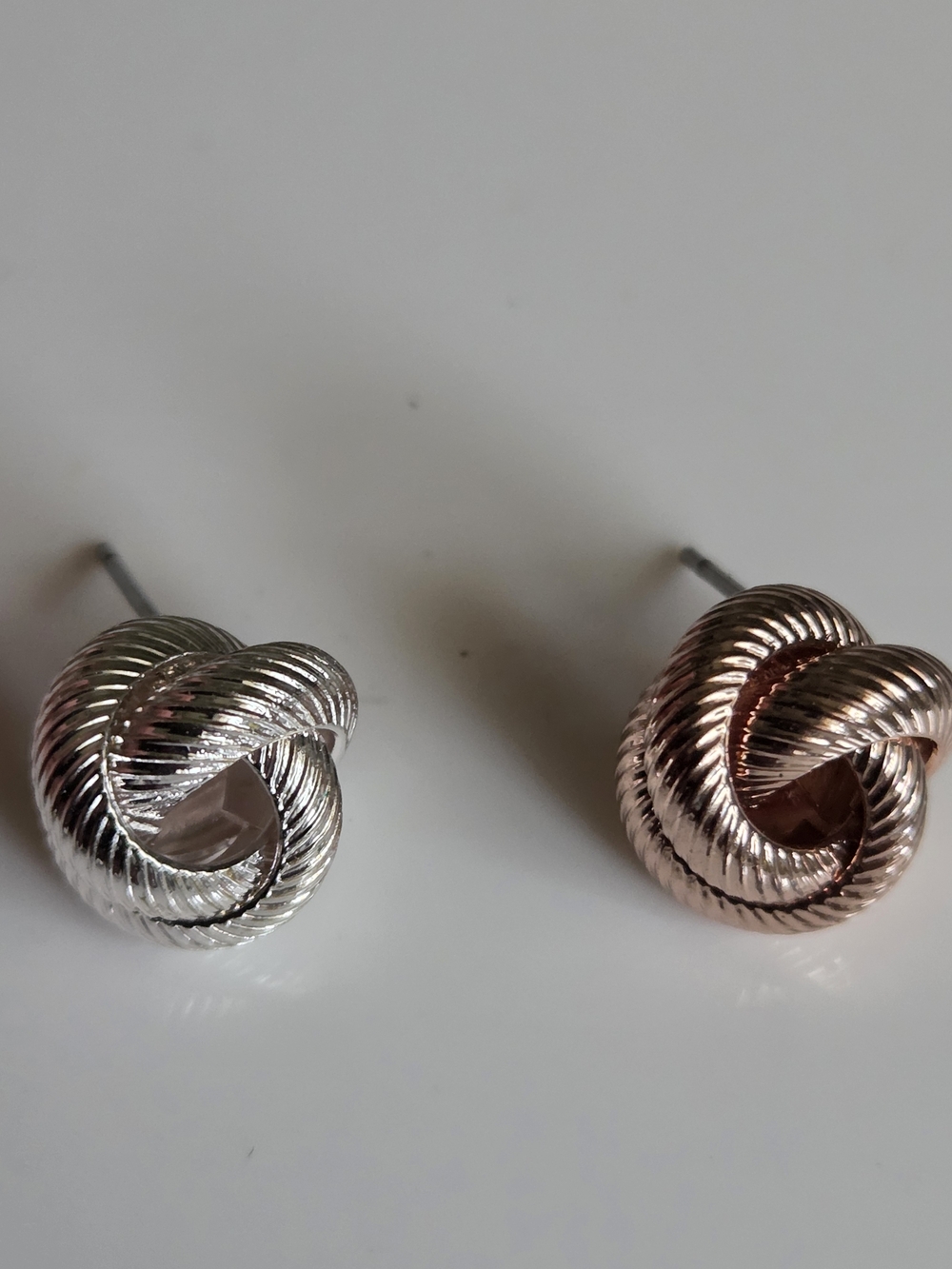 MonetTwo-Tone Knot Stud Earrings - Silver & Rose Gold